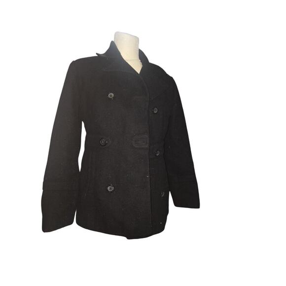 Steve Madden Black wool blend Peacoat Size Medium - Picture 1 of 6